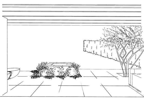 Zeichnungen EVA Ellie Vollmer Ackermann Visualisierungen Gartensicht